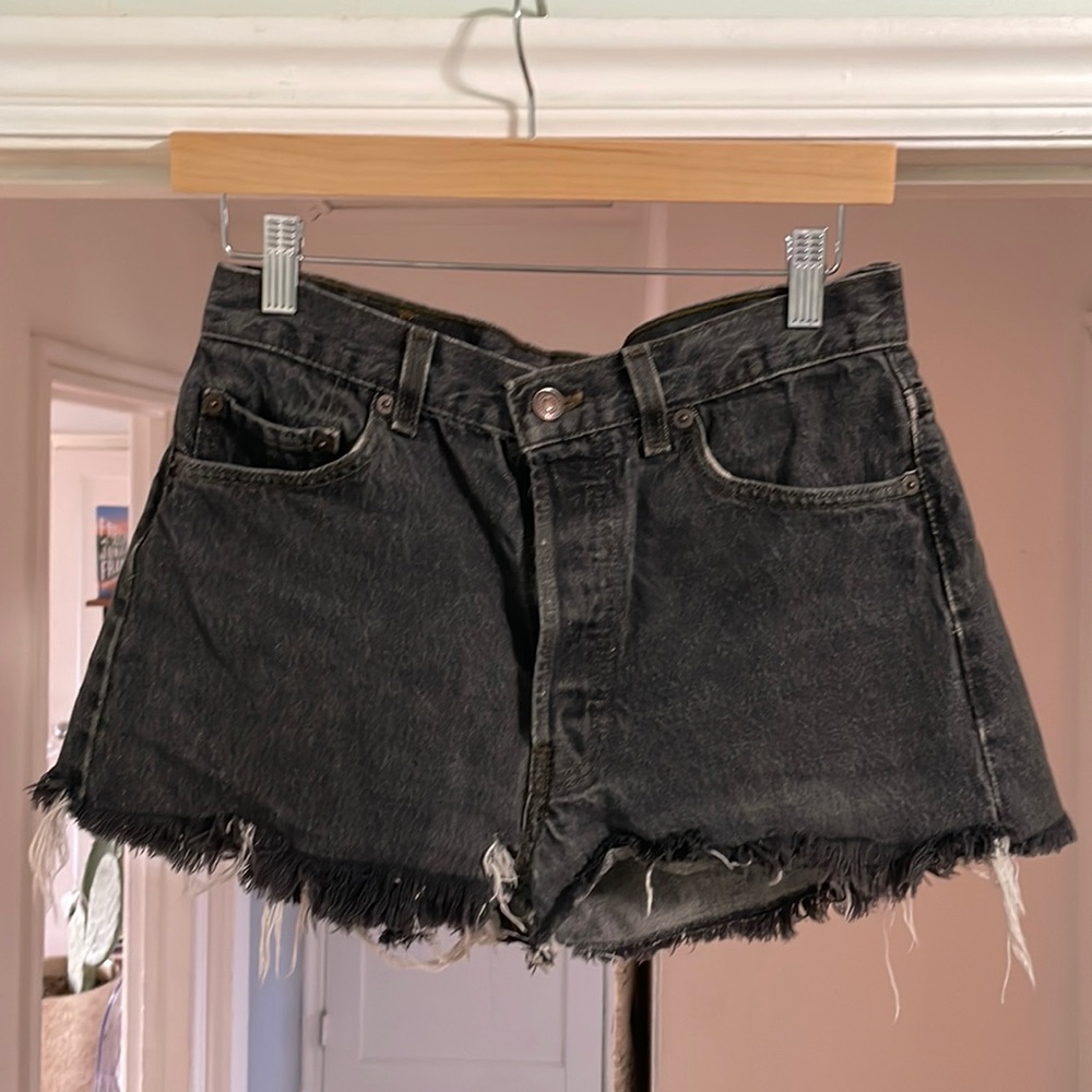 Vintage Levi 501 denim shorts in grey